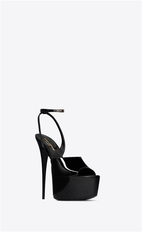 kika ysl|Saint Laurent Kika Patent Leather Sandals .